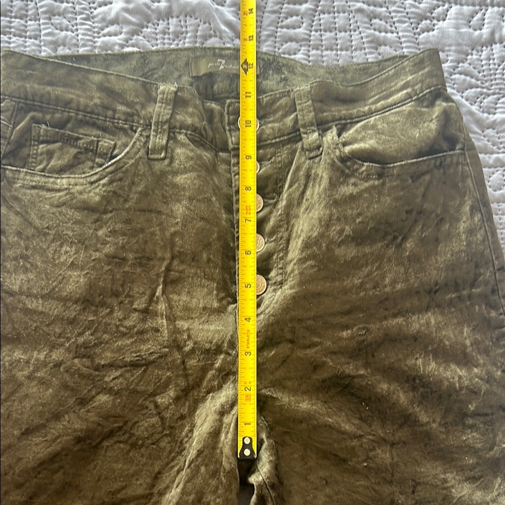 7 for All mankind high waist Velvet Olive Green Pants - Picture 4 of 8